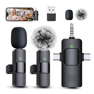 3-in-1プロ仕様のワイヤレスラペルマイク。iPhone、Android、ウェブカメラに対応。ワイヤレスミニマイクで、水晶のようにクリアな音質を実現。