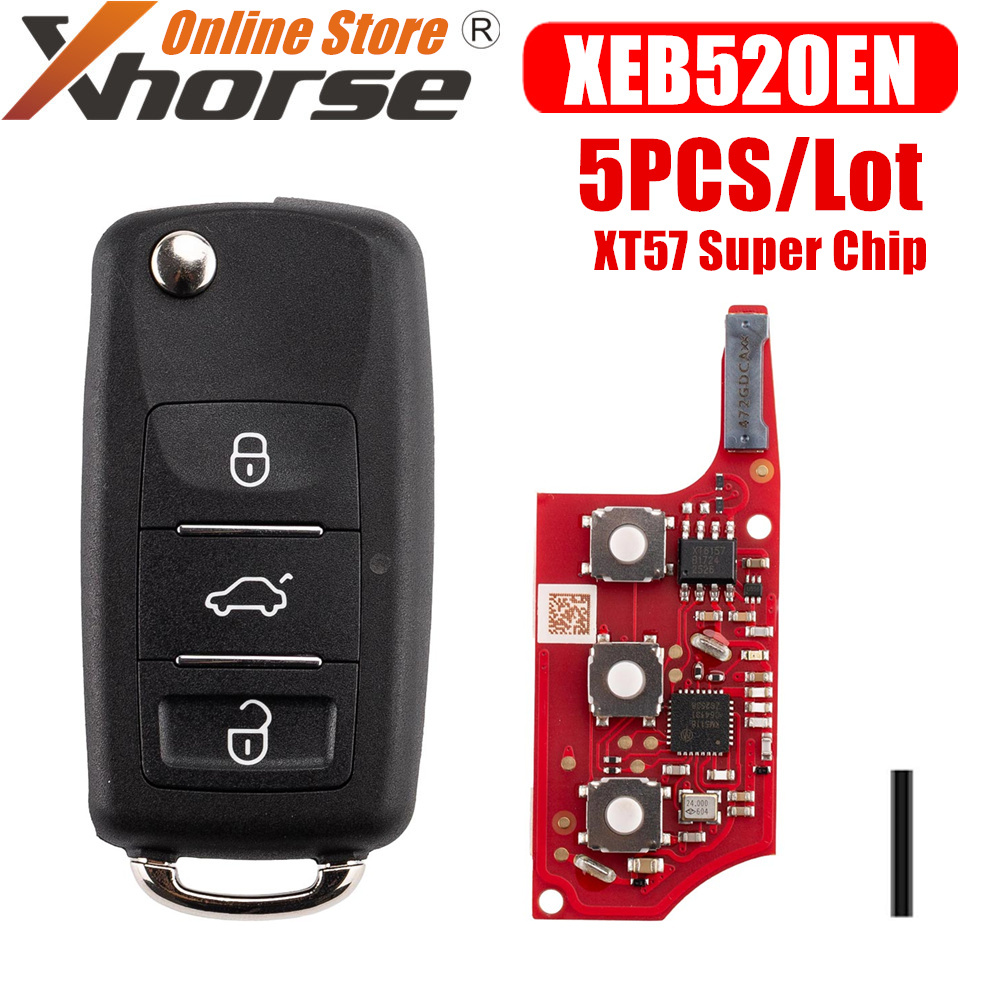 XHORSE XEB520EN B5 タイプスーパーリモート XT57 スーパーチップ第二世代ユニバーサルリモートキー 5 ピース/ロット