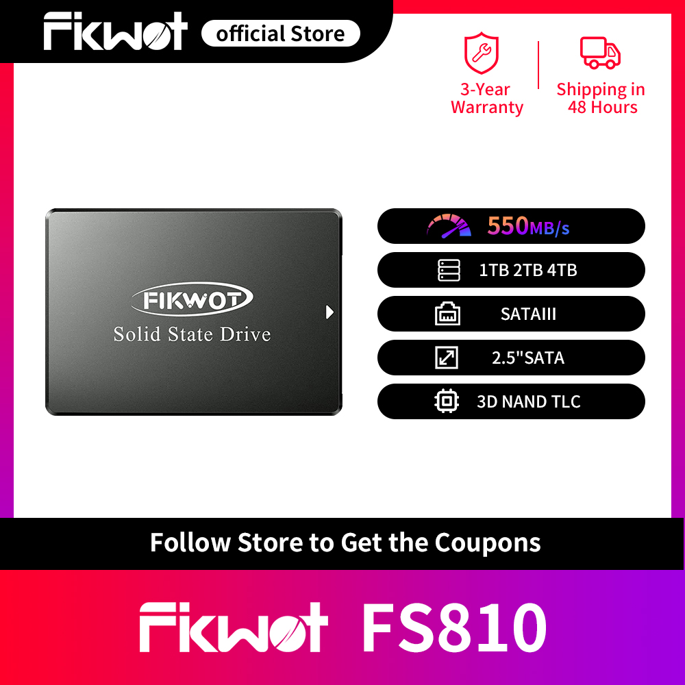 Fikwot FS810 2.5インチ SATA3 SSD 128GB 256GB 1TB 2TB 6Gbps 550MB/s 3D NAND フラッシュ 4x HDD 内蔵ソリッドステートドライブ ラップトップデスクトップ用