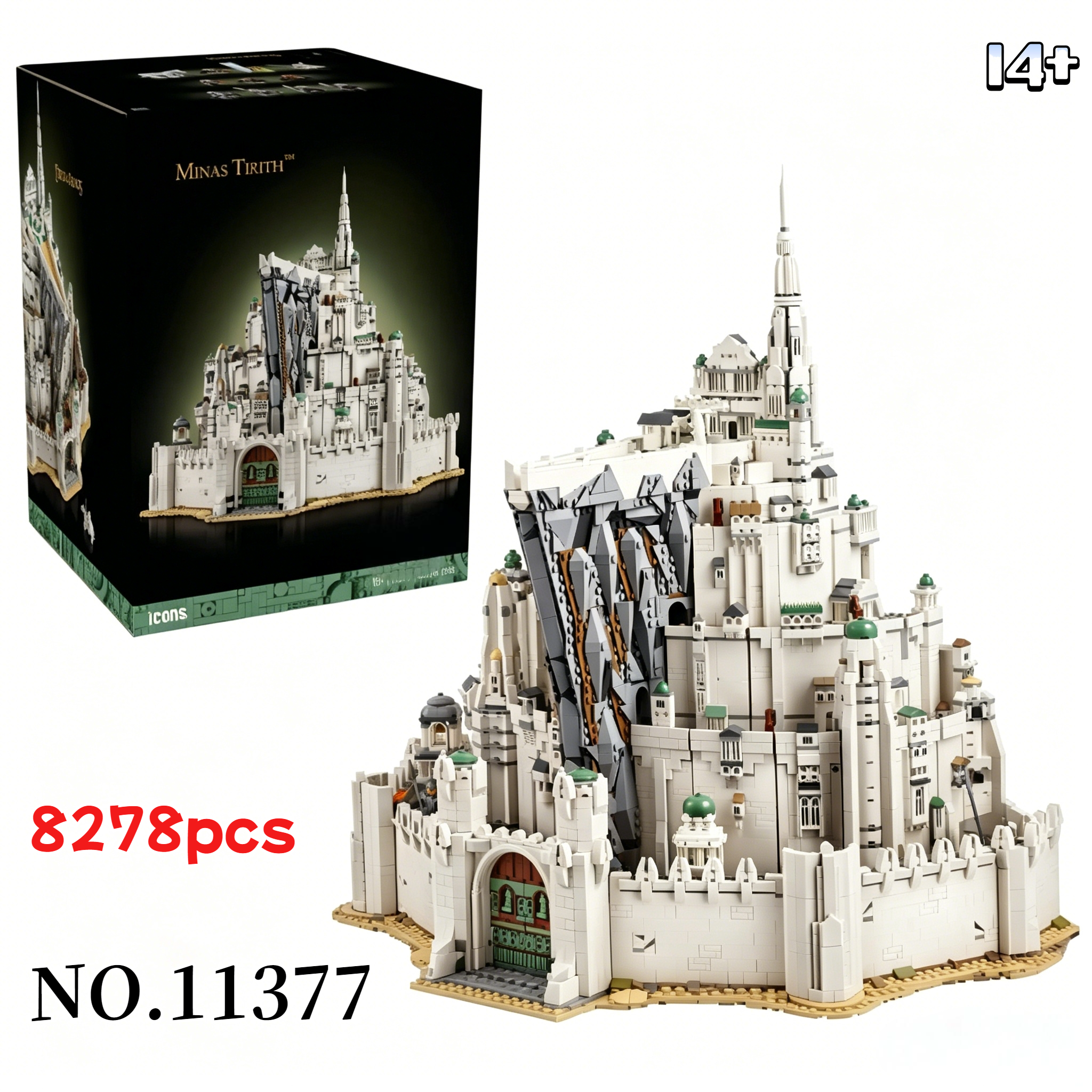 minas Tirith ヨーロッパビルディングブロックセット建築モジュラーアセンブリモデルレンガクリエイティブおもちゃ大人のギフト 8278 個