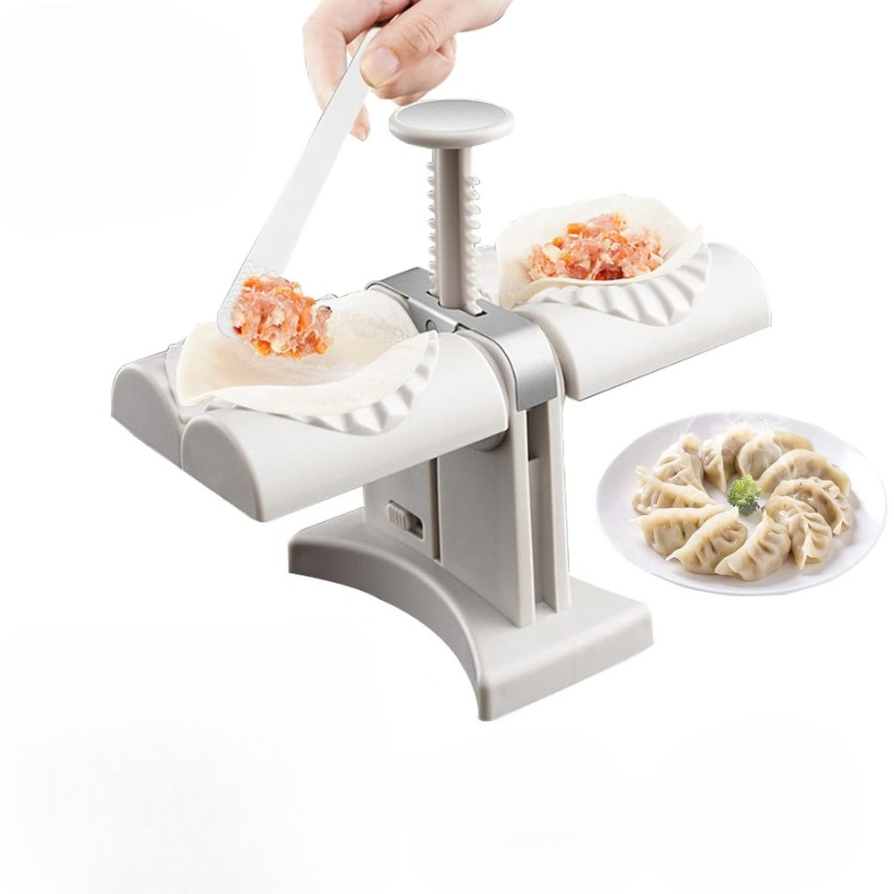 自動餃子機簡単にきれいなダブルヘッドプレスダイパイワンタン型 DIY 再利用可能なキッチンガジェットアクセサリーセット