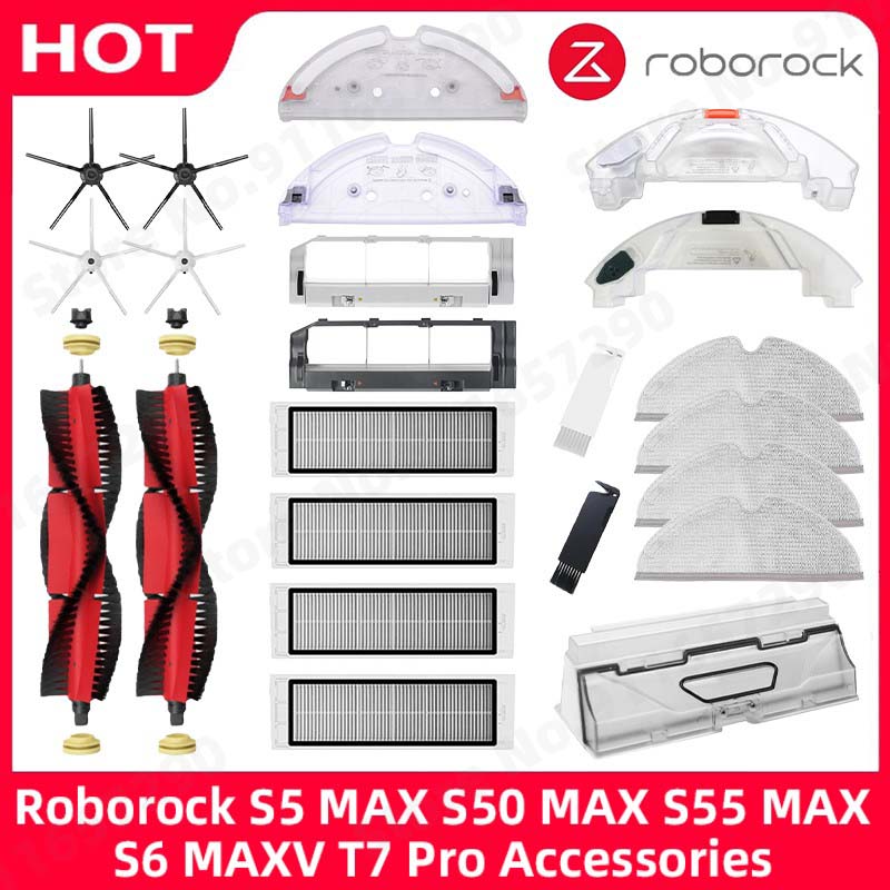 Roborock S5 MAX S50 MAX S55 MAX S6 MAXV HEPA フィルターサイド/メインブラシ水タンクトレイモップダストボックス掃除機アクセサリー
