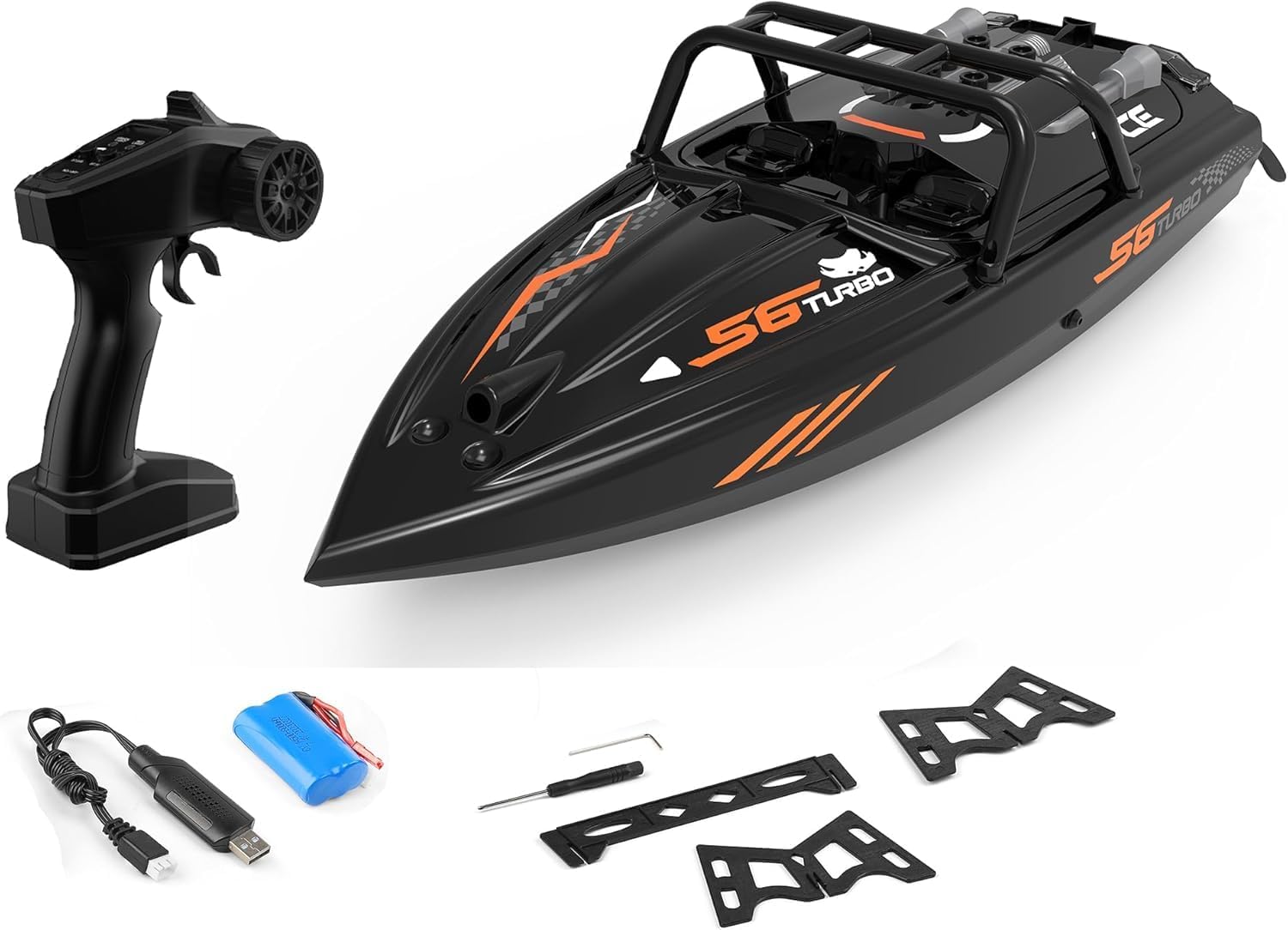 リモートコントロールオフロードボートモデル渦電流ジェット高速リモートコントロールスピードボート15-20km/hH156ライト付きオフロードスピード