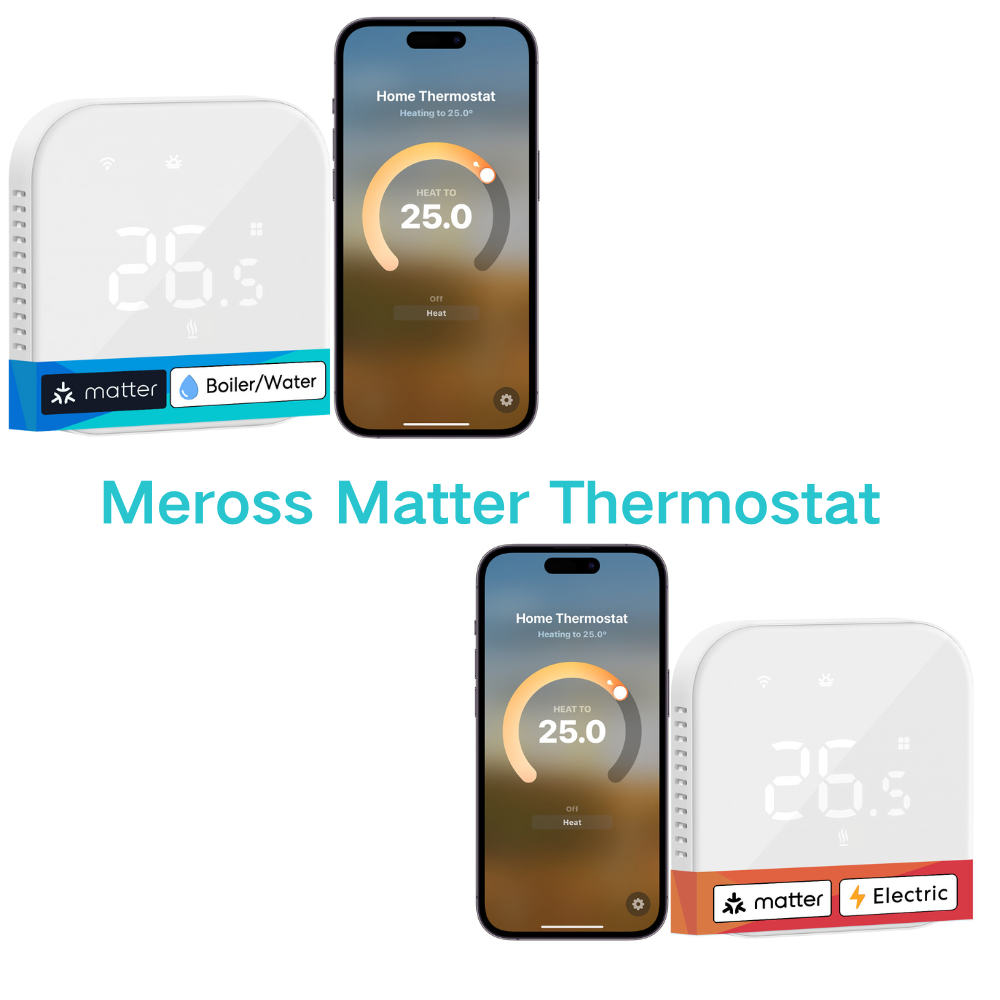 Meross Matter EU バージョン サーモスタット MTS215/MTS215B 電気またはボイラー/給湯システム用 ホームキット Alexa で動作します