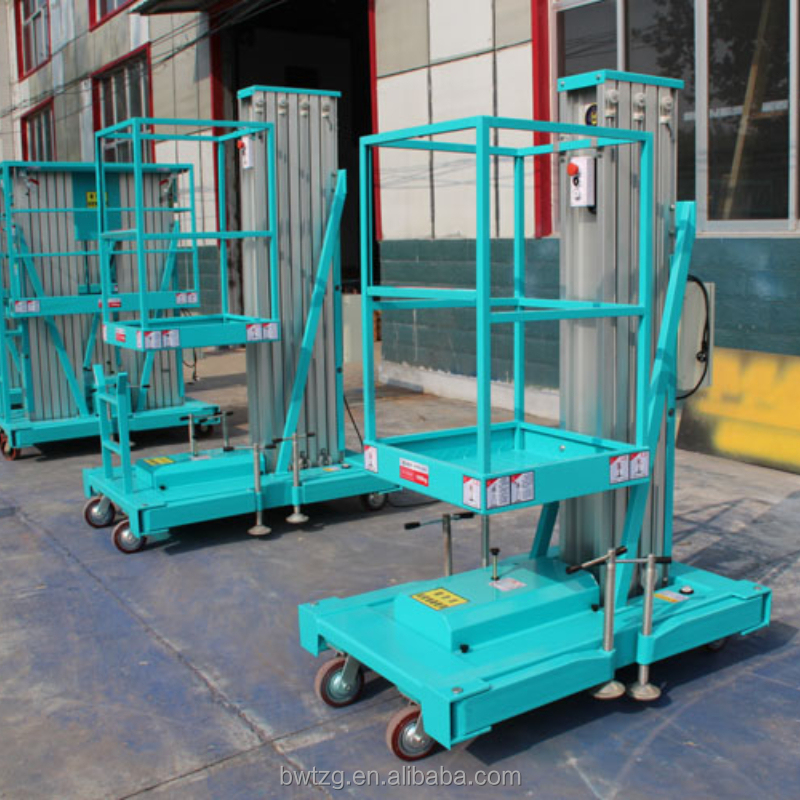Man Lift Lightweight Electric Lifting Platform Ladder Lift Truck Aluminum Alloy Single Mast Aerial Work Platform