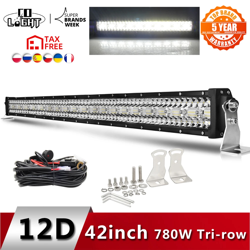 CO LIGHT 12D ハイパワー 3 列 Led バーオフロード 12V 390W 585W 780W 936W 975W コンボビーム 4x4 ワークライトバートラック ATV SUV ボート用
