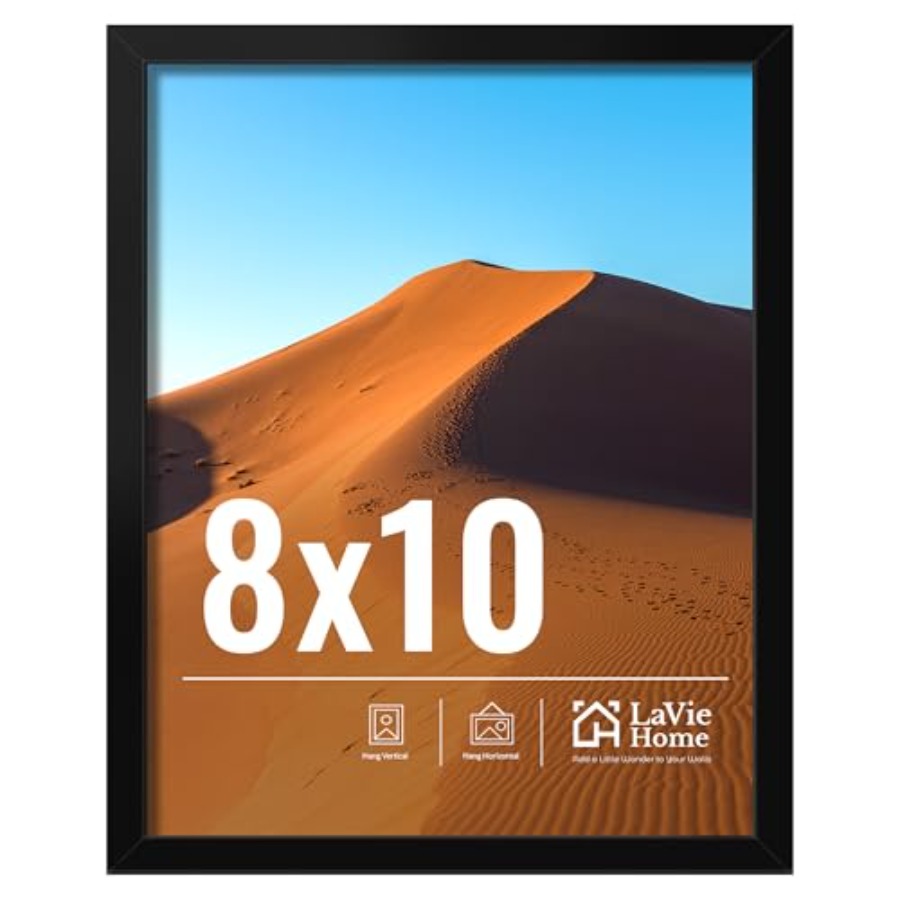 壁掛けディスプレイ用8X10額縁、HDプレキシガラス付き8X10黒額縁、8X10ポスターフレーム1パック、ディスプレイフレーム
