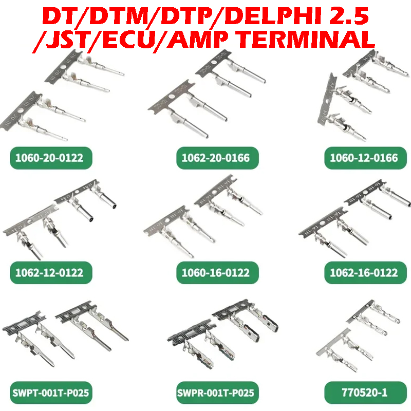 100/500 個オスメス端子 DEUTSCH DT/DTM/DTP/JST/AMP/Delphi/ECU ピン 1062-16-0122 1062-12-0166 770520-1 12089307
