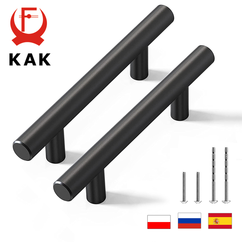 KAK 20 個キッチンハンドルブラックゴールドシルバーステンレス鋼 T バープル 96 ミリメートルキャビネットノブとハンドル家具ハンドルハードウェア