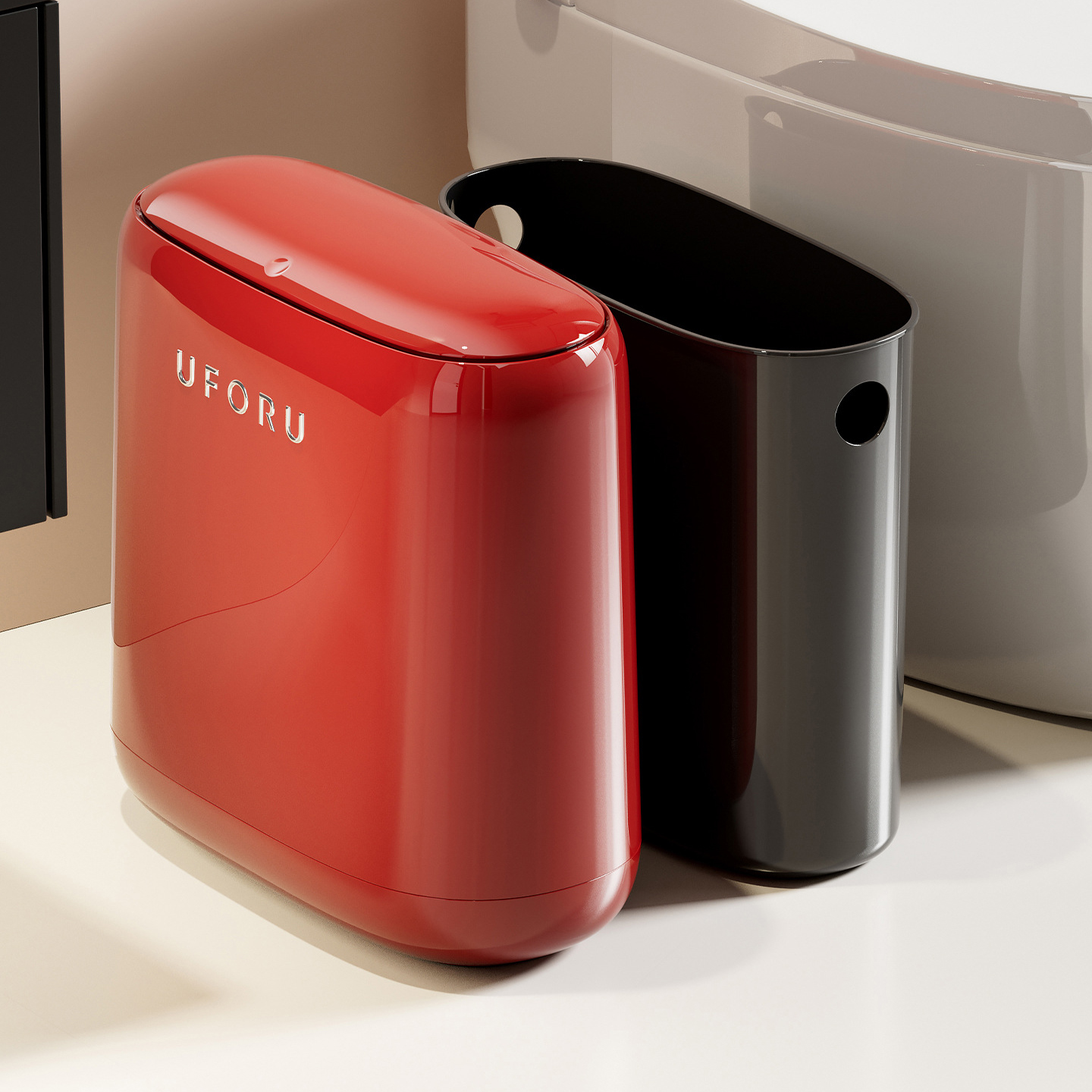12L ゴミ箱プレスカバーギャッププラスチックゴミ箱大容量省スペース防水軽量高級耐久性のあるバスルームキッチン