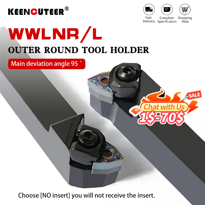1pc WWLNR2020 WWLNR2525 WWLNR3232 外部旋削工具ホルダー WNMG 超硬インサート WWLNR 旋盤バー CNC 切削工具セット