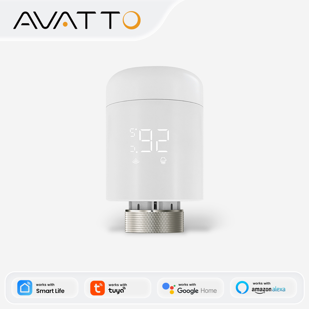 AVATTO Tuya 1-6 個 Zigbee TRV ラジエーター アクチュエーター バルブ サーモスタット ラジエーター バルブ温度コントローラー Alexa Google ホーム用