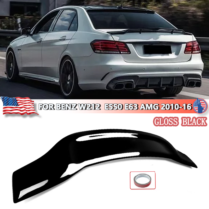 Maigickit RT スタイルリアトランクスポイラー 2008-2016 W212 E350 E500 E63 AMG 4 ドア光沢のある黒リアスポイラーテールウイングボディキット