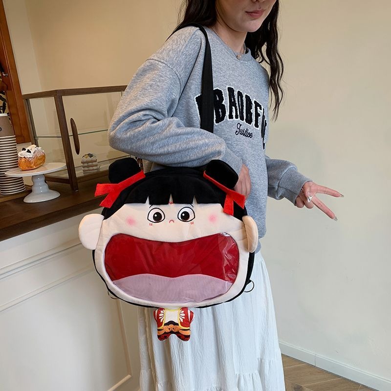 アニメ映画 Ne Zha 2 Ne Zha かわいい顔コスプレバックパック Itabag ロリータ少女透明ショルダーバッグファンコレクション小道具ギフト