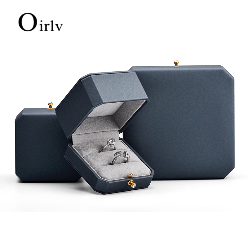 Oirlv 高級レザージュエリーオーガナイザー結婚指輪ボックスペンダントブレスレットネックレス収納ケースギフトジュエリーショップディスプレイボックス