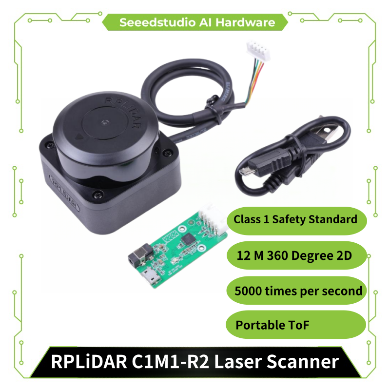SLAMTEC RPLiDAR C1M1 R2 ポータブル ToF レーザー スキャナ キット -12 メートル 360 ° スキャン、ロボットの位置決め、マッピング、障害物回避