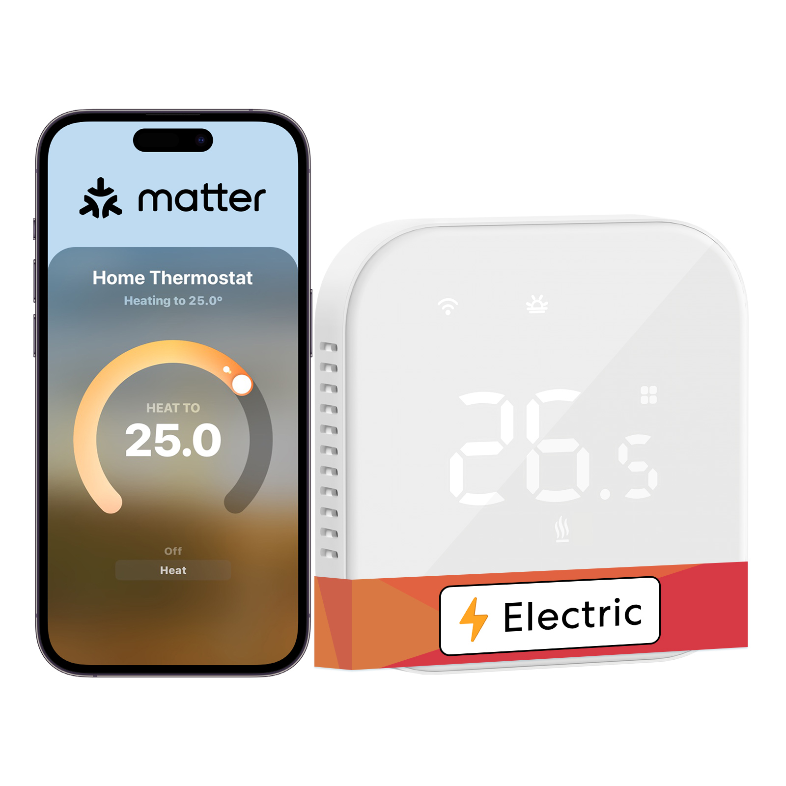 Meross Smart Matter サーモスタット MTS215 電熱システム用 Apple Home、Alexa、Google アシスタント、SmartThings と連携