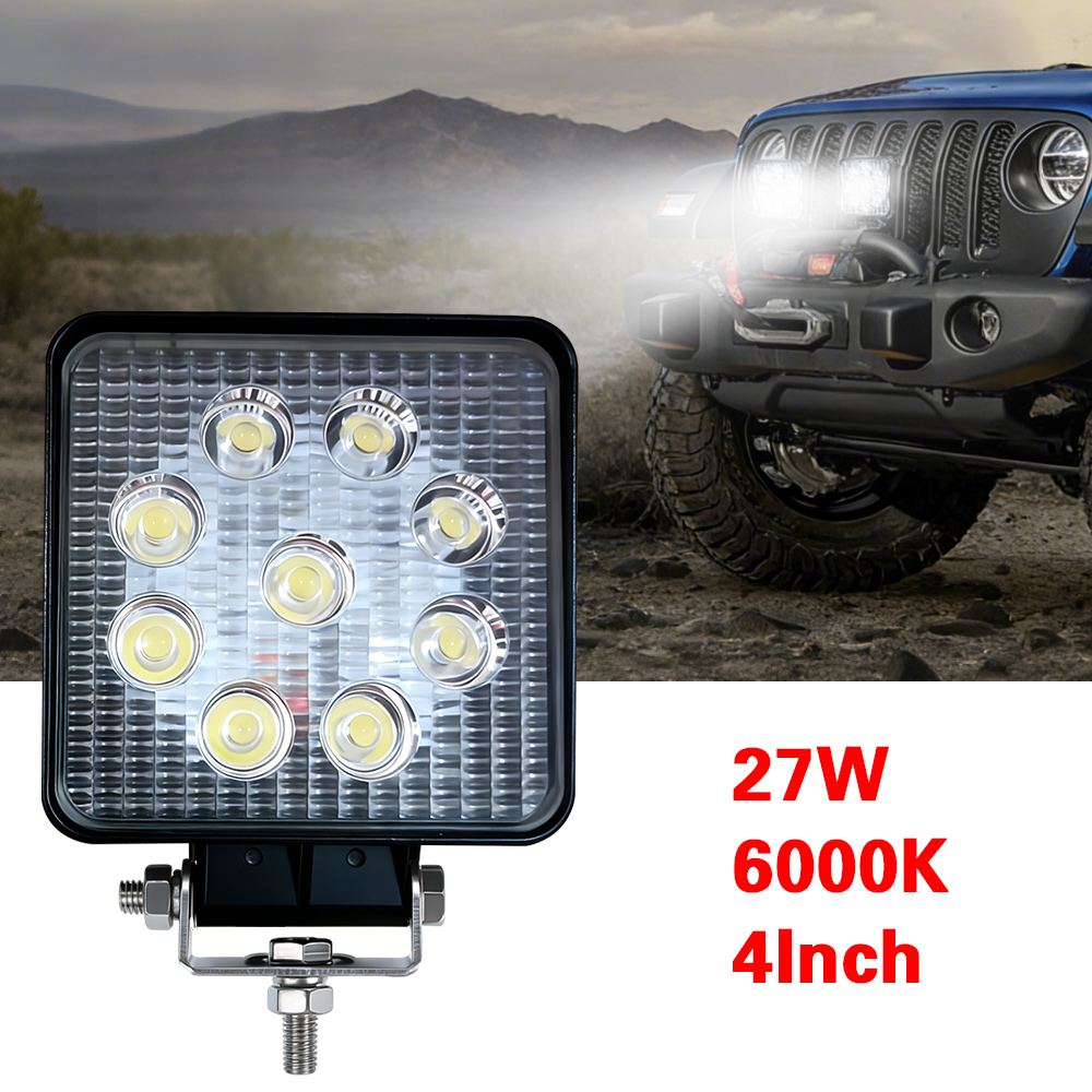 スクエア LED ワークランプ 27 ワット 9 LED 車 SUV フォークリフト検査ライトオフロード車バーライト自動車照明