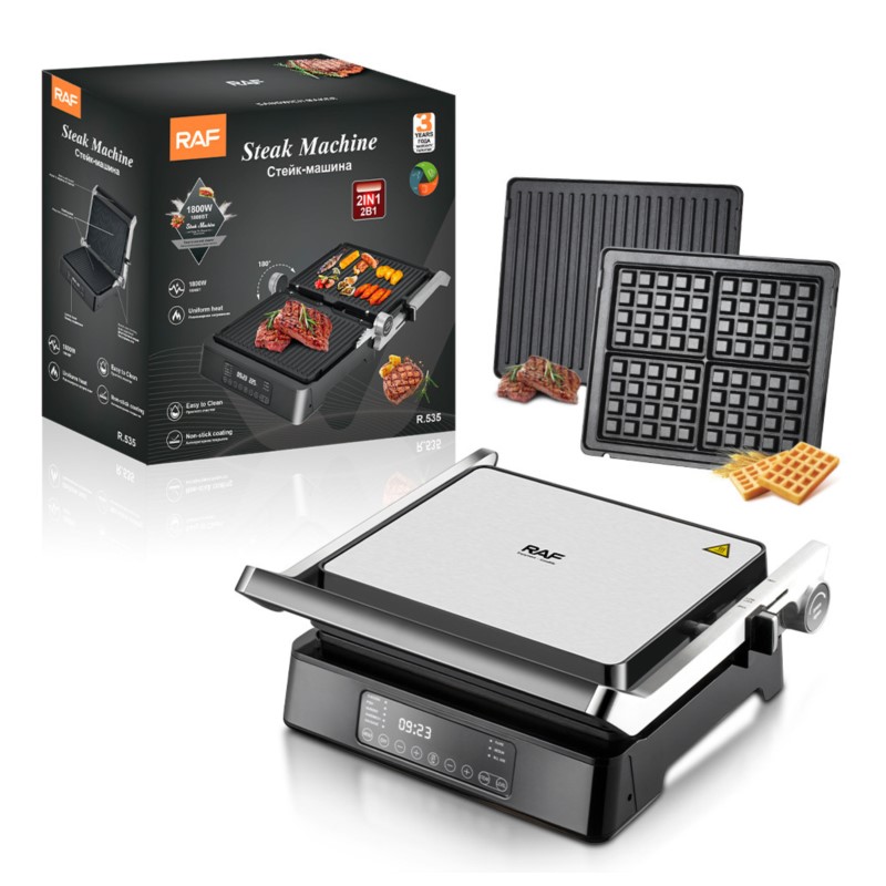 тостер для хлеба Two-in-One Steak Cutter Sandwich Waffle Machine Detachable Smart Display Breakfast Bread Maker