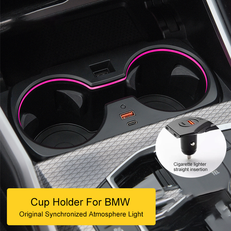 LED カップホルダーフレーム BMW 3 シリーズ 5 シリーズ 6GT X3 X4 X5 G05 G20 G28 G30 G38 G32 G01 G02 周囲光車のインテリアモールディング