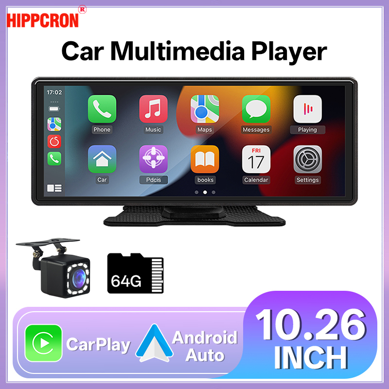 Hippcron 10.26 インチカーラジオスクリーンマルチメディアビデオプレーヤーワイヤレス Carplay Android 自動ミラーリンク BT AUX TF USB ユニバーサル