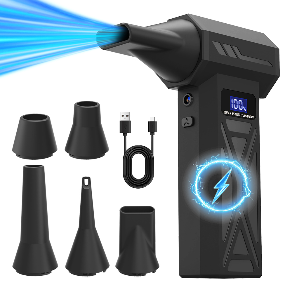 Zten ポータブル空気暴力送風機ミニターボジェットファンハンドヘルドブラシレスモーター 130,000 RPM 風速 52 メートル/秒工業用ダクトファン
