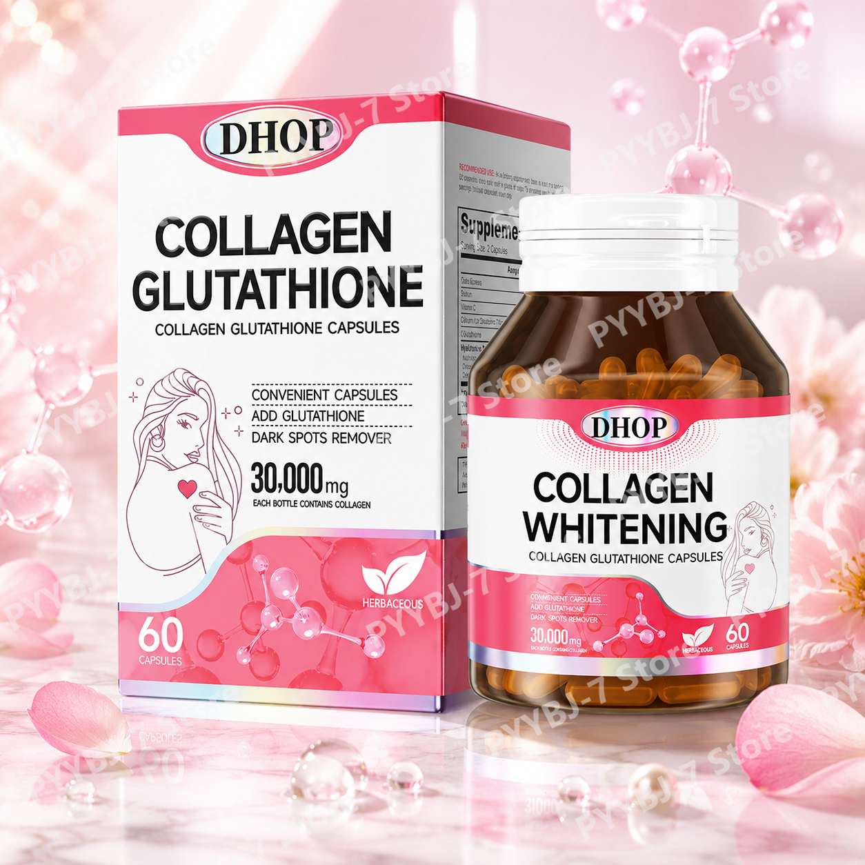 グルタチオン ビタミン C ヒアルロン酸を含むマルチ コラーゲン ペプチド カプセル 肌の水分補給 美しさの輝くような肌のサポート