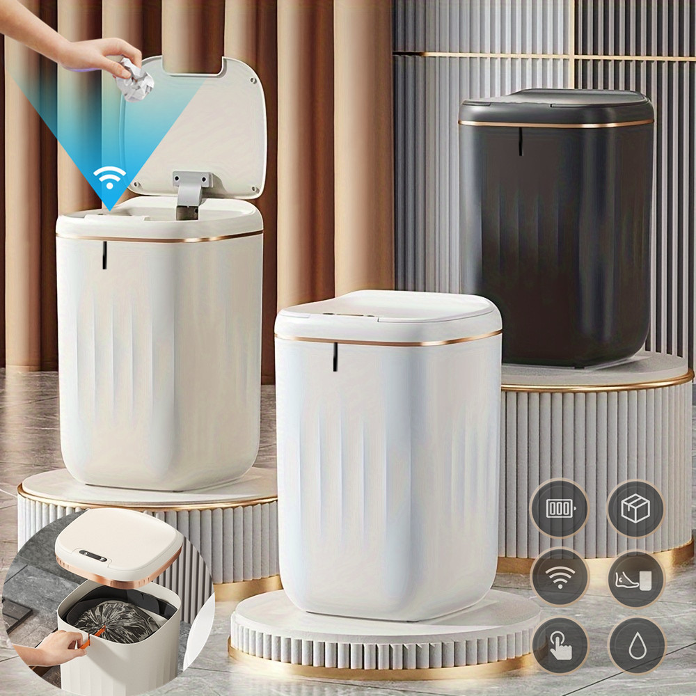 20L スマートゴミ箱蓋付き防水大容量ゴミ箱充電式自動ゴミ箱 Fo キッチン寝室くずかご