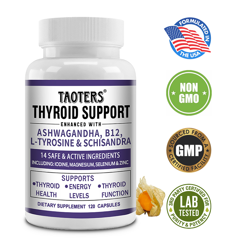 Thyroid Support Supplement Natural Formula with Iodine & Ashwagandha for Energy, Metabolism, Focus