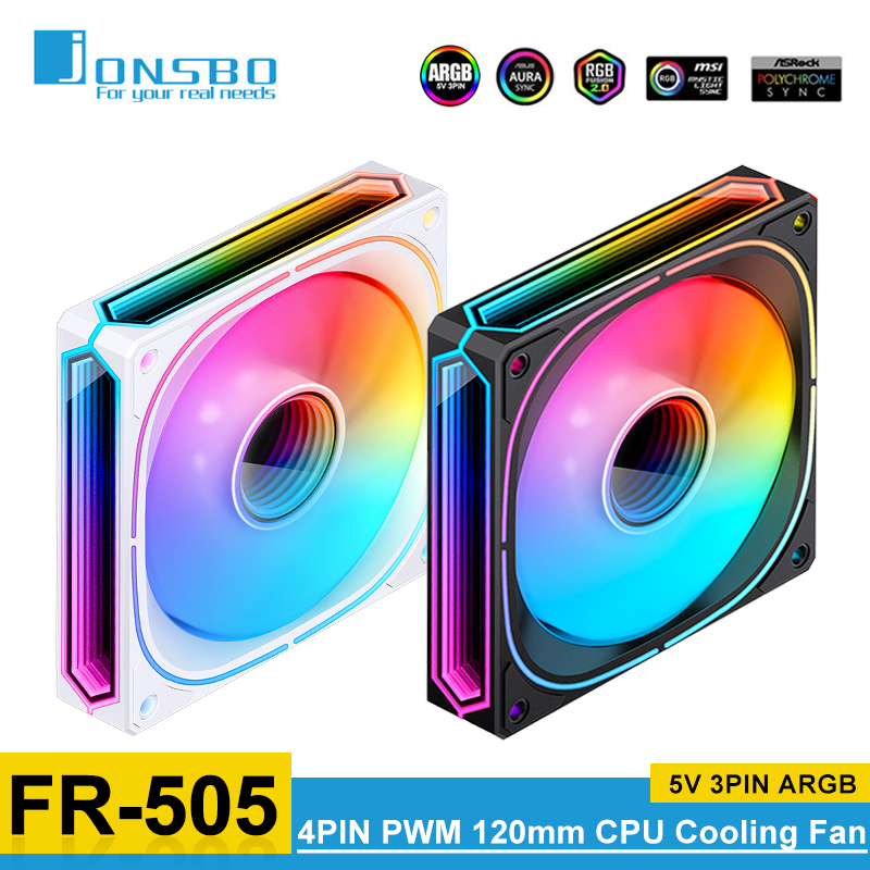 Jonsbo FR-505 CPU冷却ファン 120mm 5V 3PIN ARGB コンピューターケースファン 静音 マザーボード同期 空冷ファン 1800RPM