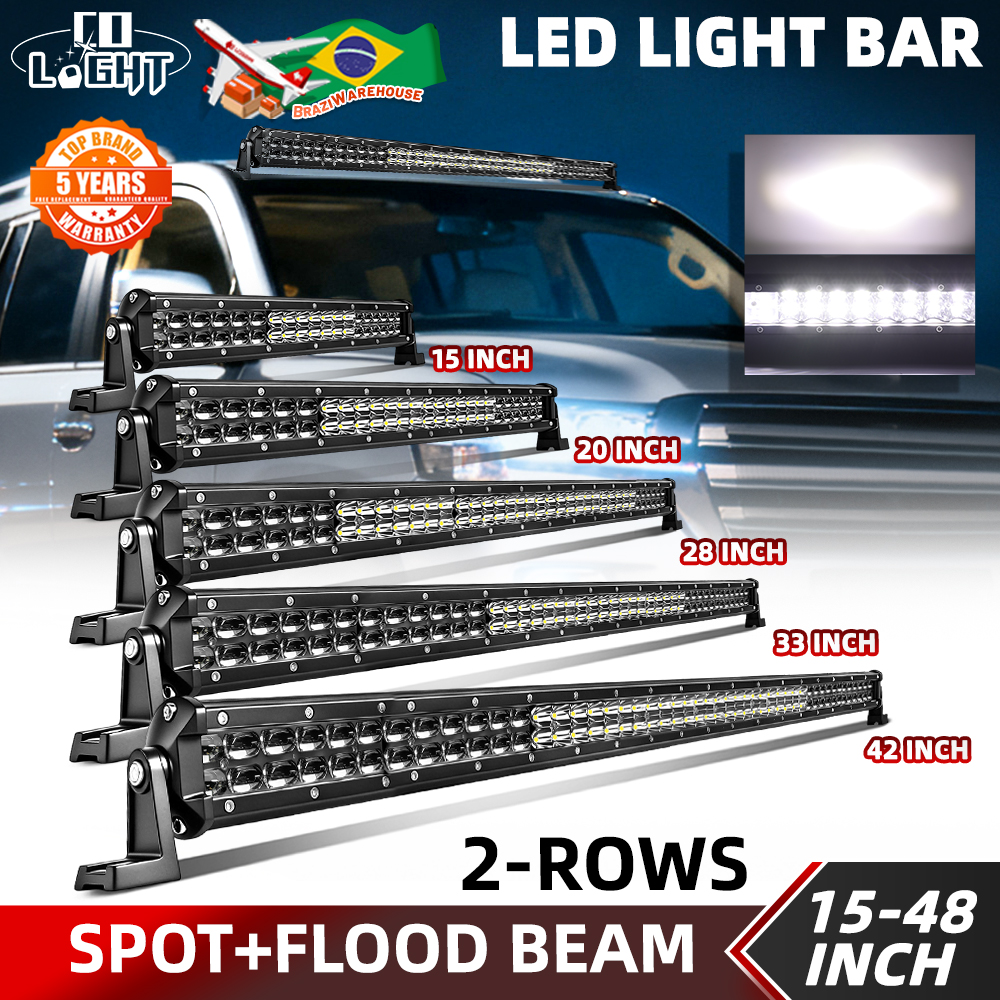 CO LIGHT 42 インチ LED ライトバー 12D レンズ防水オフロードドライビングライトスポットフラッドビームコンボ 2 列ピックアップトラック用