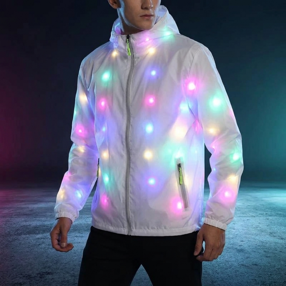 防水 LED ライトジャケット大人のレイブダンスパフォーマンス衣装ナイトランフラッシュファンシーな服ハロウィンステージ着用