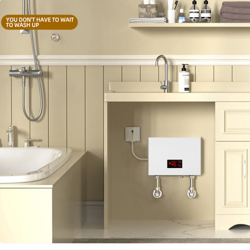 5500 ワット/3000 ワットインスタント給湯器浴室キッチン壁掛け電気温水器 LCD 温度表示リモコン付き