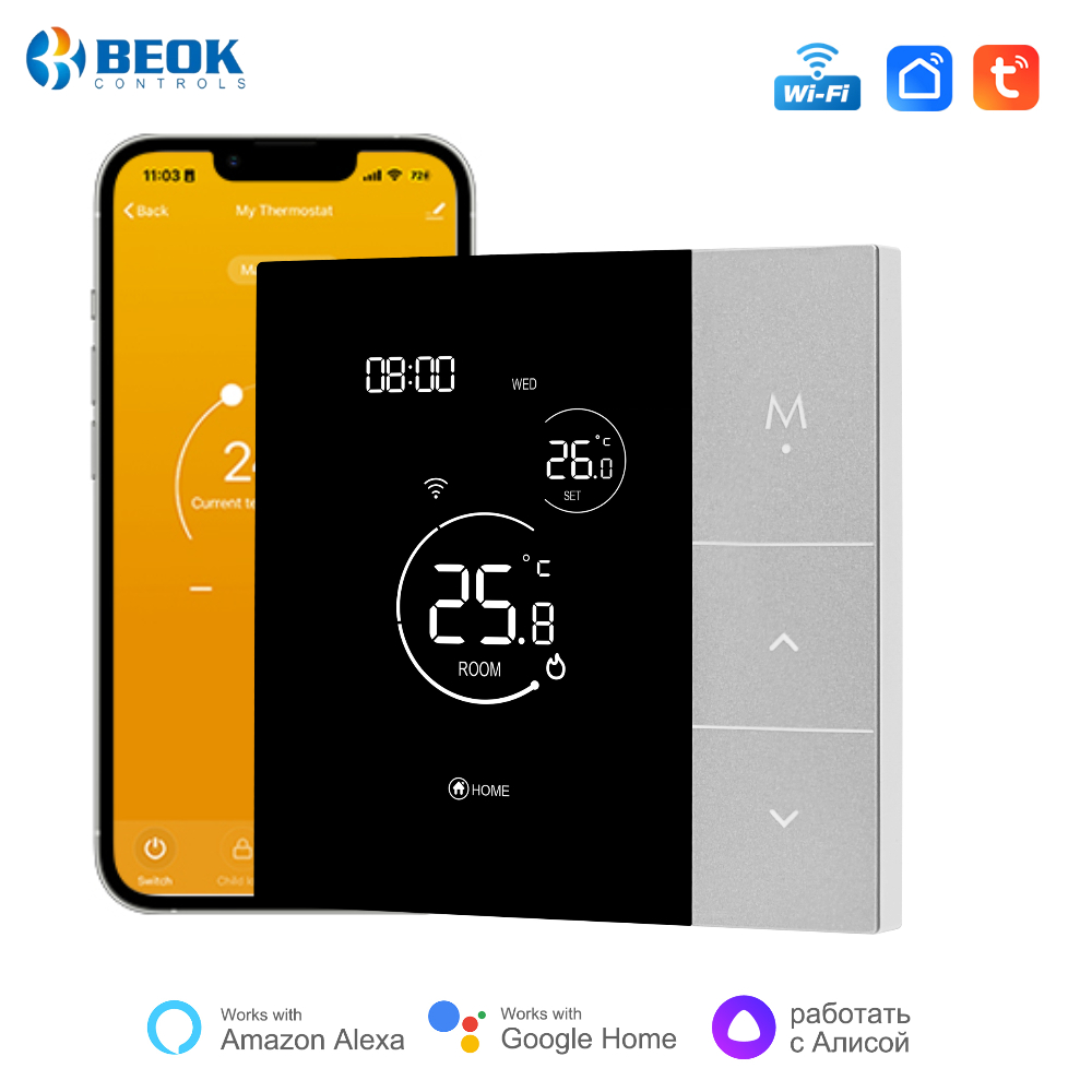 Beok Smart Life Wifi サーモスタット 床暖房システム ガスボイラー Tuya 温度コントローラー Google Home アリスと連携