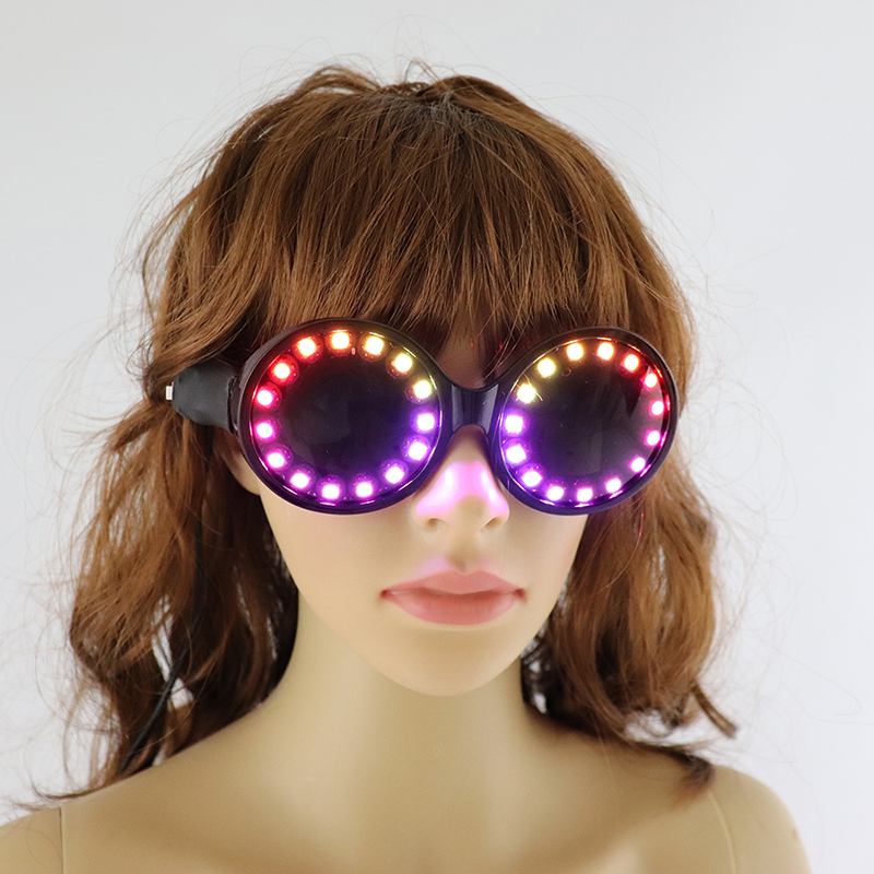 フルカラー LED メガネレインボーネオンライトメガネ USB ポート Rezz 発光ゴーグルサングラスカーニバル EDM ショー照明小道具