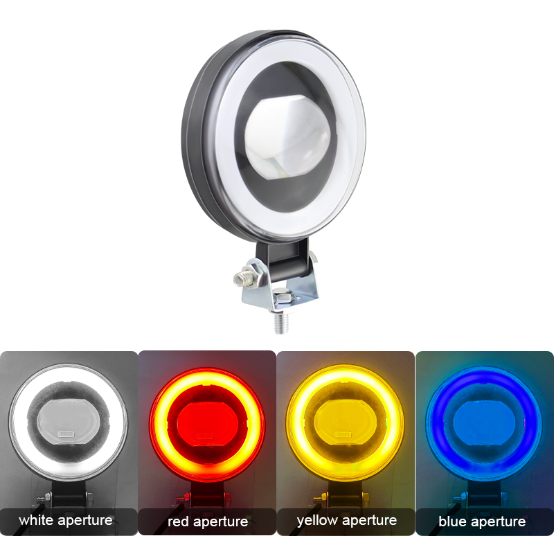 3 インチ 12V-24V 15 ワットエンジェルアイ車 LED ランプ超高輝度ラウンド駆動ワークライトバージープオートバイトラクタートラック SUV ATV