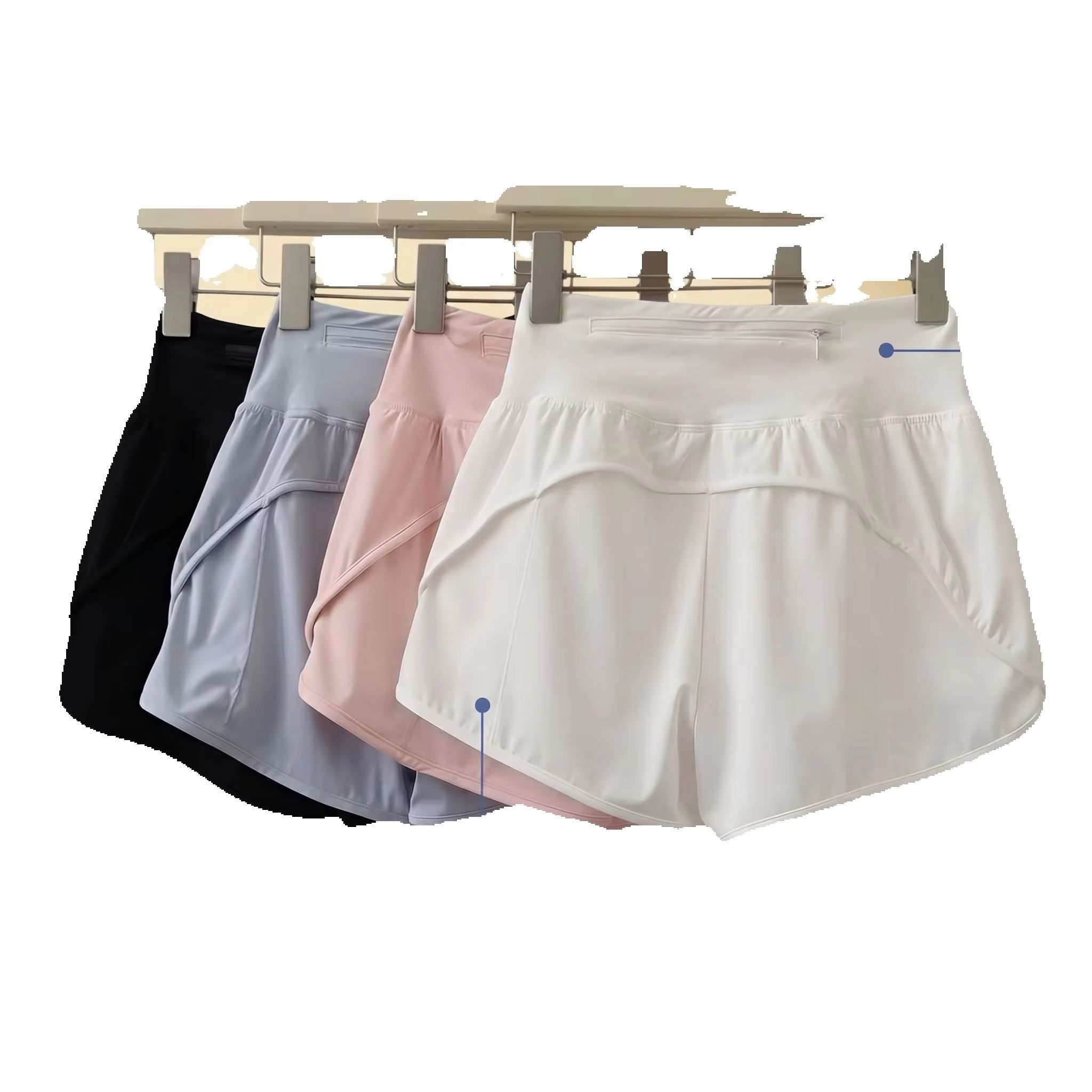 レディース ハイウエスト ヨガショーツ 通気性 フィットネス ランニング スポーツ ショーツ ポケット付き サイクリング 夏用 トレーニング ジムウェア