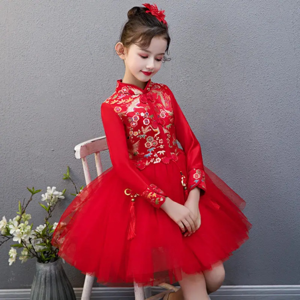 パーティーコスプレパフォーマンス衣装チャイナドレスチャイナドレス袍子供服エスニックスタイル女の子新年子供服