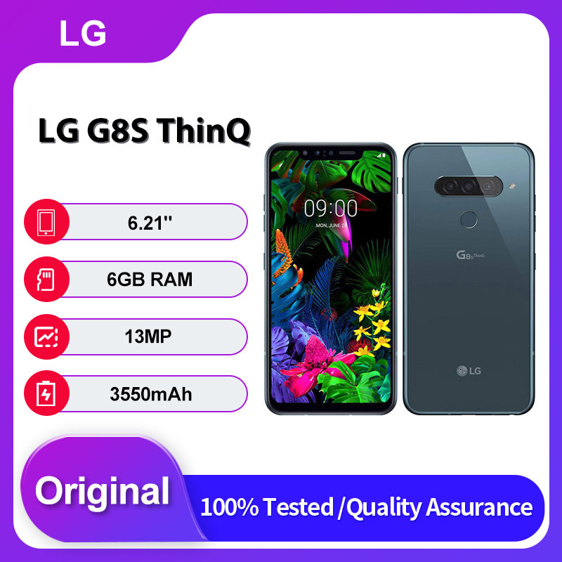 オリジナルロック解除 LG G8S ThinQ G810EAW デュアル SIM 128 ギガバイト 6 ギガバイト RAM 6.21 インチ指紋 Bluetooth 携帯電話