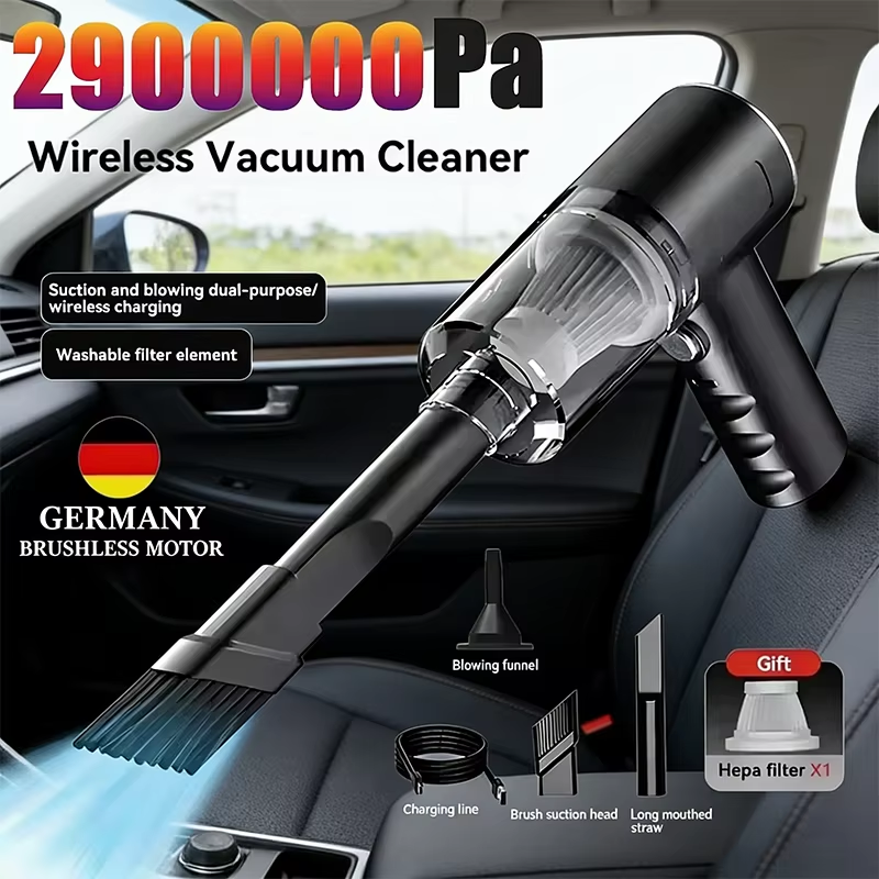 車の掃除機 2900000 Pa 4 In1 強力なクリーンマシンワイヤレス吹き吸引ポータブル掃除機家庭用 2026
