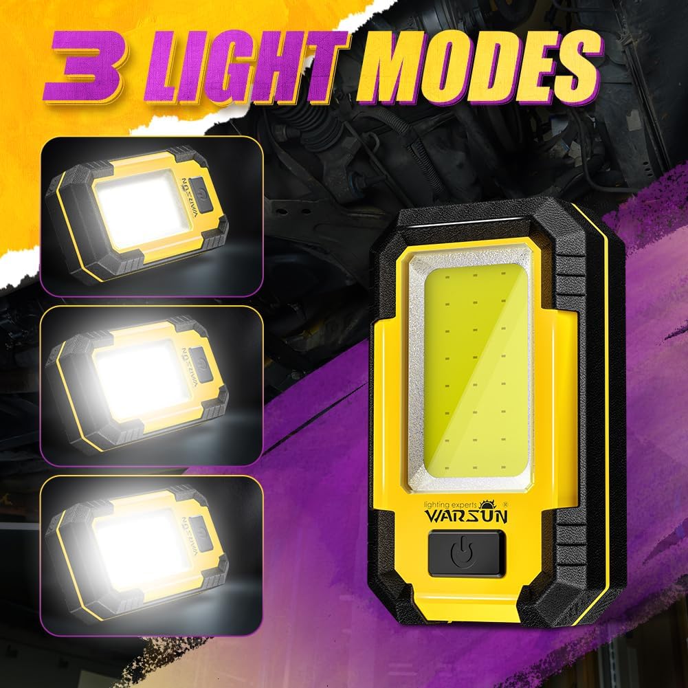 WARSUN LED ワークライト Y36 充電式磁気ポータブルメカニッ​​クワークライト超高輝度車の修理、キャンプ用