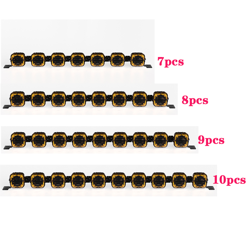 アンバー Drl LED ワークライトジープラングラー JK JL ATV UTV トラック 12v スポットフラッドコンボビームランニングライト車のヘッドランプ 7/8/9/10 個