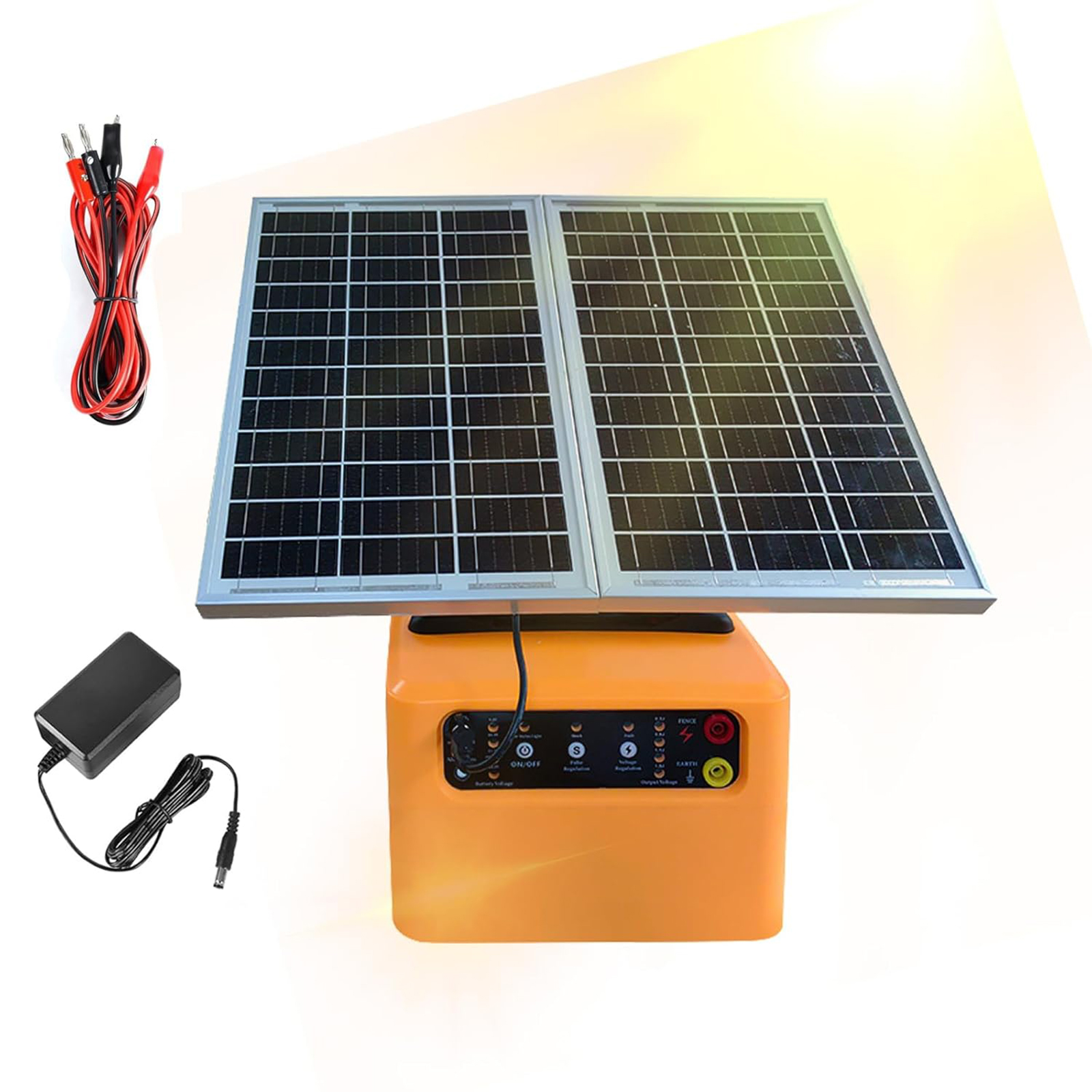 48km ソーラー電気柵充電器 4 ギア 6/8/10/12KV 調整可能な 1.5 J 農場家畜家禽用捕食者の侵入を防止