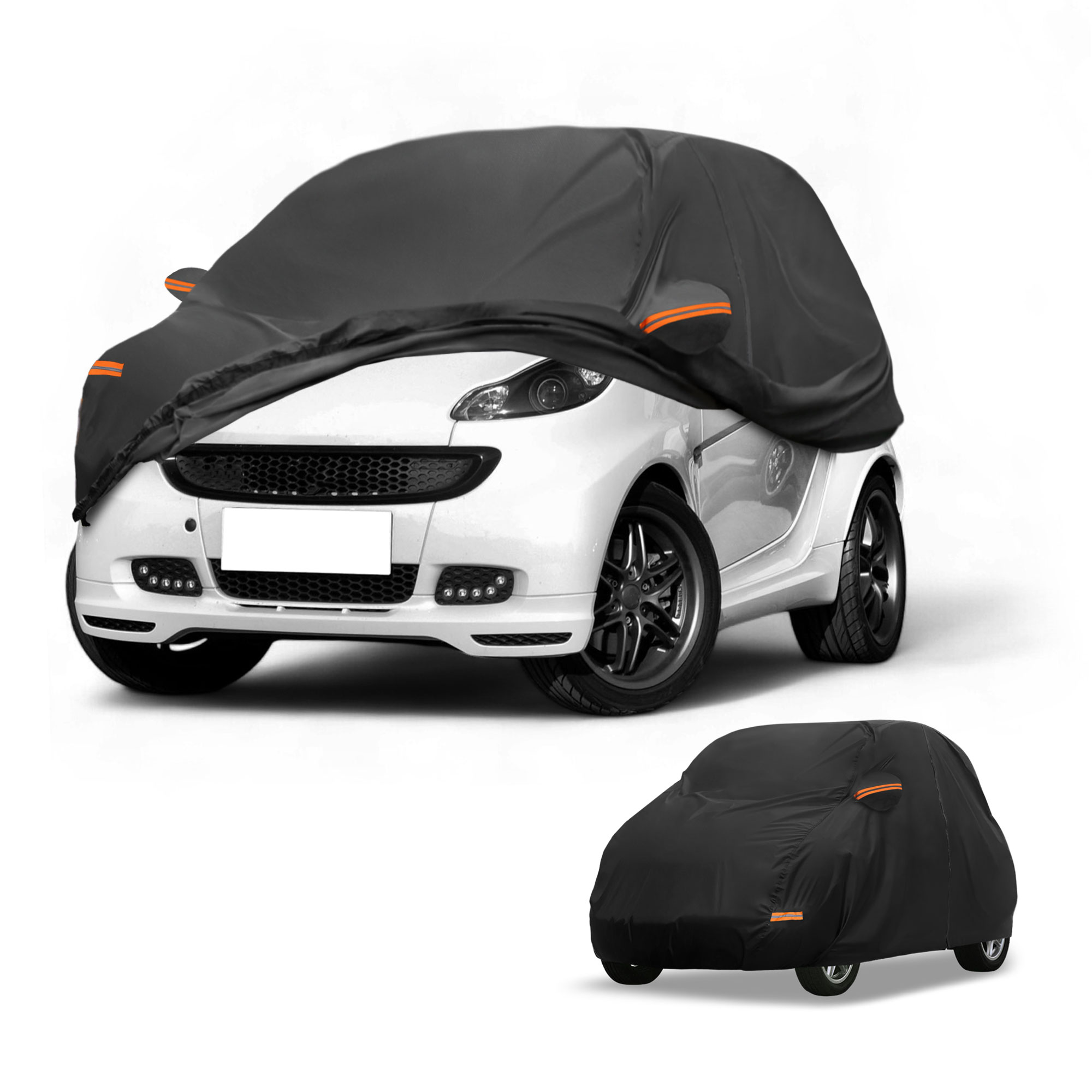 UXCELL 車カバー防水全天候雨保護フル外装 190T-PU カバースマートフォーツー用反射ストリップ付き