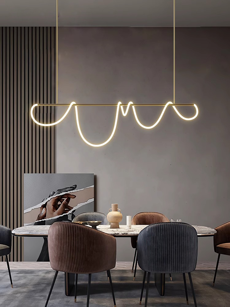 LED ポストモダンゴールデンホワイトデザイナーシャンデリア照明 Lamparas デ Techo サスペンション照明器具ダイニングルーム用ランペン