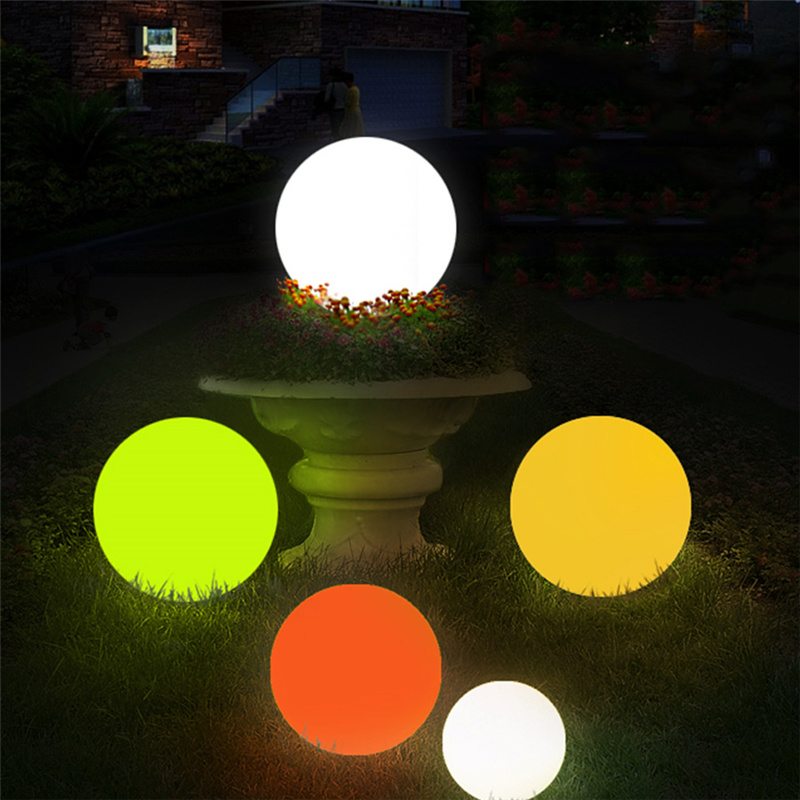 25/20/15/10 センチメートル LED 発光ラウンドボールランプバッテリー駆動リモート 16 色の​​庭の風景芝生家の寝室の装飾ナイトライト