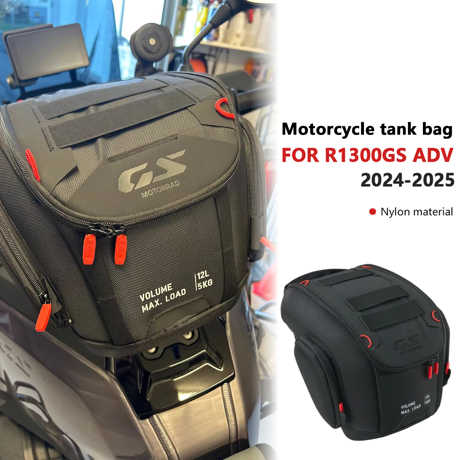 新しいオートバイアクセサリー 12L タンクバッグ荷物クイックロックレーシング Backpa R1300GSA R1300GS ADV R 1300 GS アドベンチャー 2024 2025