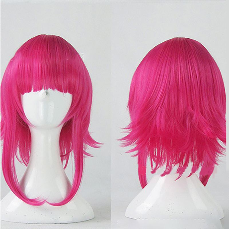 HAIRJOY 人工毛 ピンク ボーカロイド グミ ミディアム ストレート コスプレ パーティーウィッグ