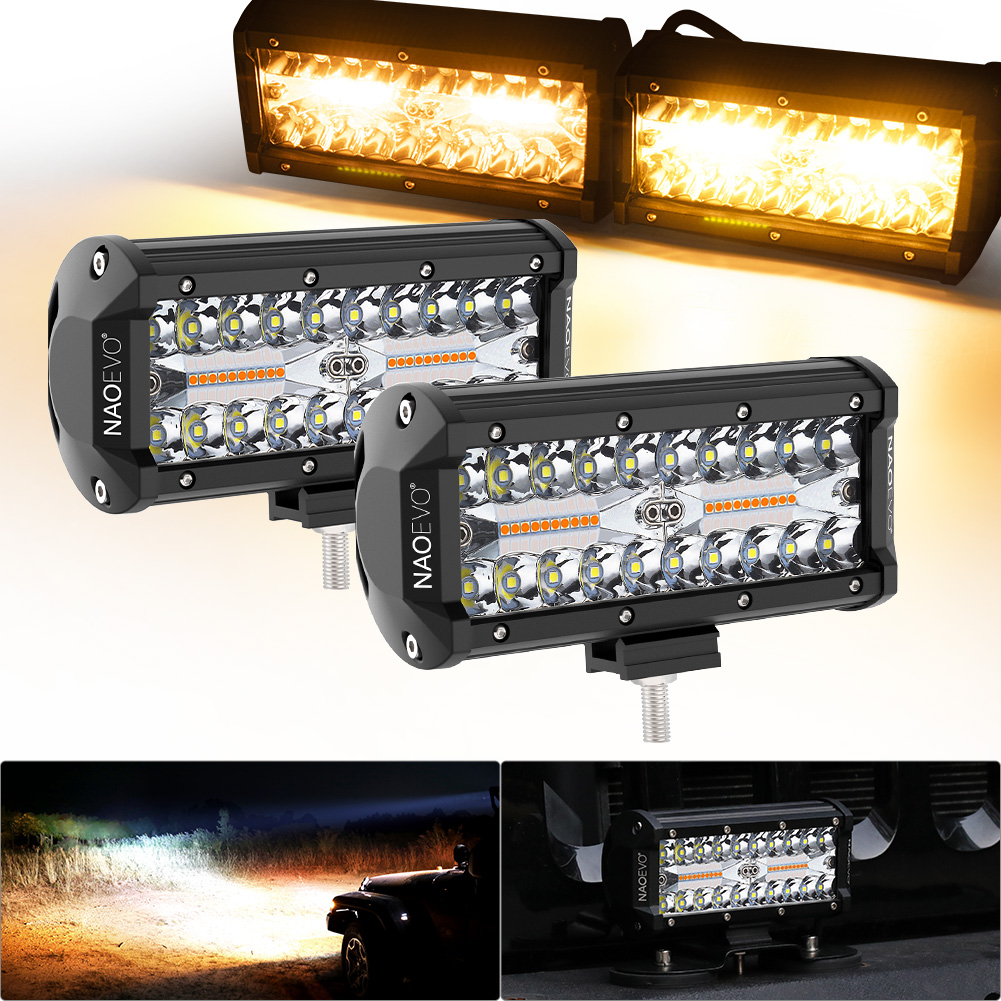 NAOEVO 7 インチ LED ライトバー 4x4 オフロード 240 ワット 6 モード 12V 24V LED ドライビングフォグワークランプ ATV トラックボート自動車アクセサリー用