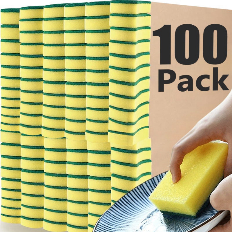 100/1 個キッチン食器洗いソフトスポンジ吸収性クリーンラブポット錆たわしパッド除去キット家庭用クリーニングブラシスポンジ